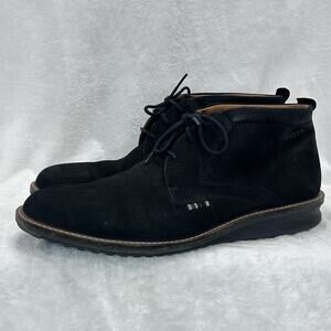 Ecco Chukka Boots Black Suede Leather Mens Size EU 43 US 9 9.5